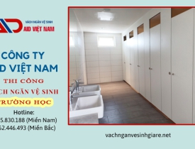 Thi công vách ngăn vệ sinh compact các trường học